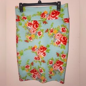LuLaRoe NWOT Cassie Stretch Pencil Skirt Floral print size Medium